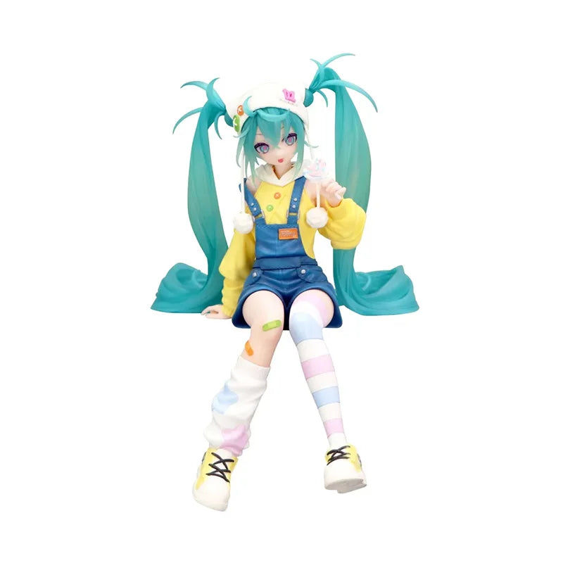 Original FuRyu Anime Figure Hatsune Miku Lollipop Noddle Stopper Toys Action Figurine PVC Model Collection Doll Gift
