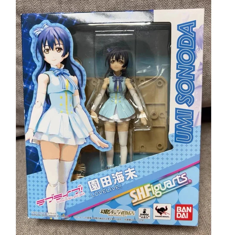 Bandai Genuine SHF Sonoda Umi LoveLive Anime Action Figure Collectible Joint Mobility Model Toys Ornament Gift Children Kid Girl