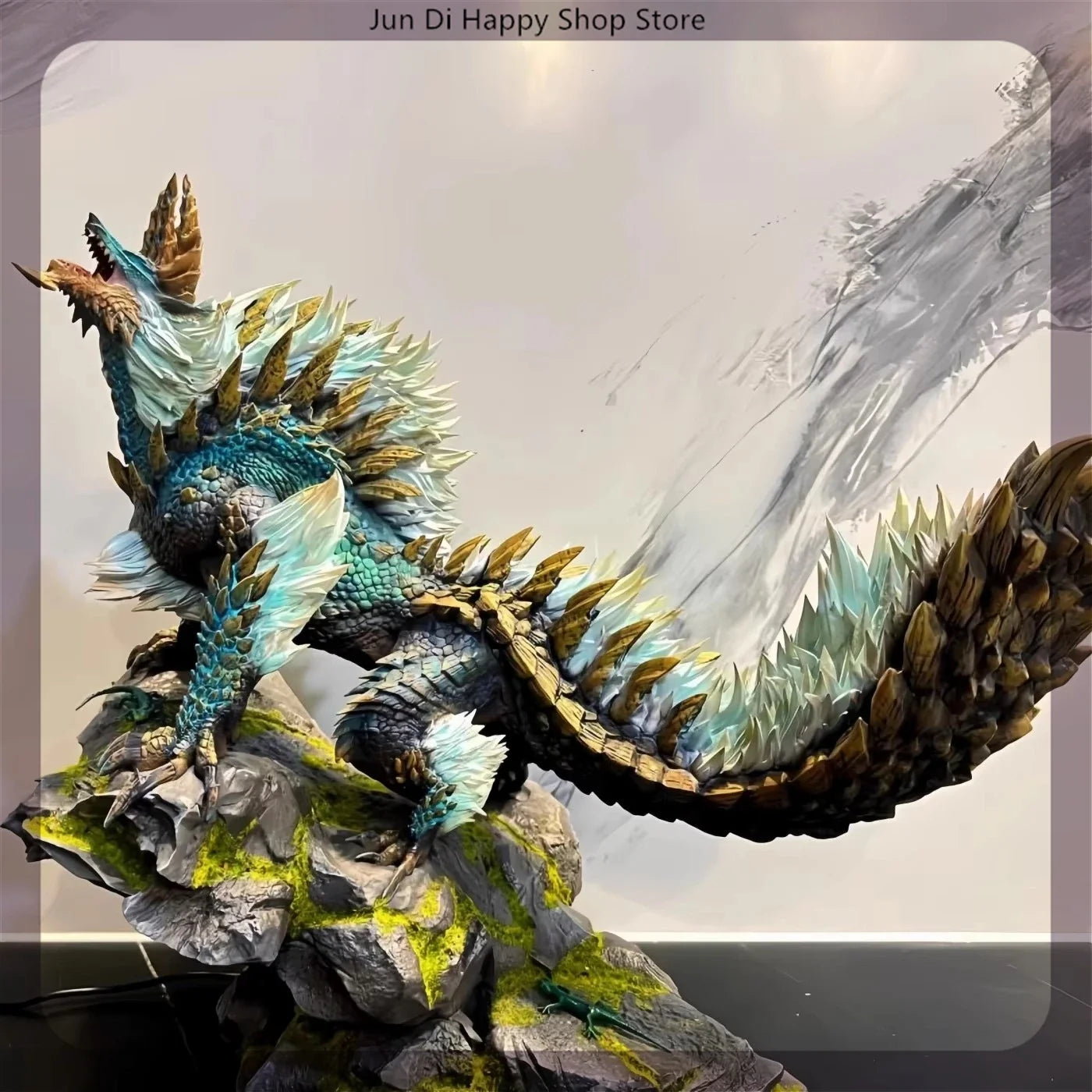 28cm Monster Hunter World Zinogre game Figure Model Statue Boys Collection Desktop Decoration Ornament lights Toys gifts