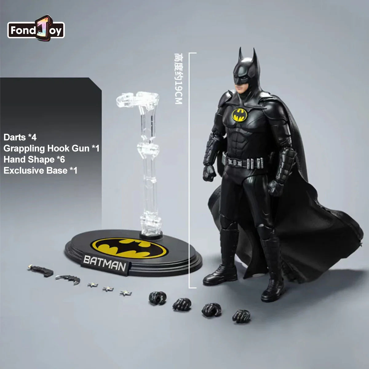 FondJoy Batman Keaton Edition Action Figure DC Anime Figurine Movable Model Toy Boys's Gifts Batman Collection