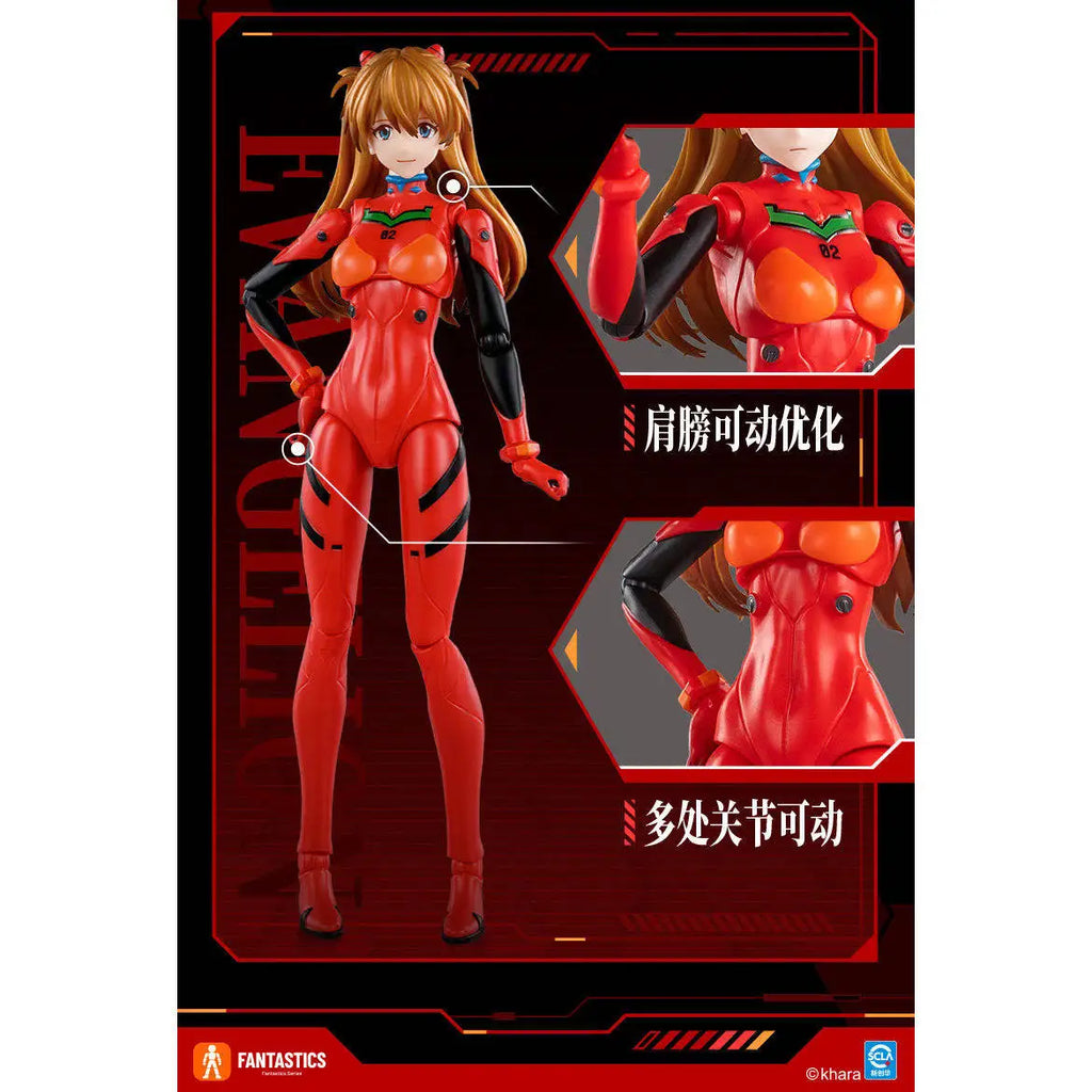 Original Blokees Eva Fantastics Series Asuka Shikinami Langley Action Figure Anime Movable Kit Model Toy Collection Toys Gift