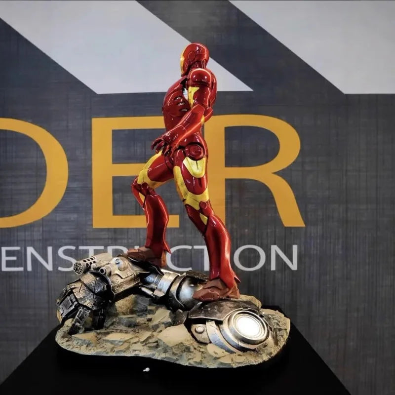 1/4 The Avengers Figure  Iron Man Can Glow GK Anime Collection Model Desktop Ornament Decorations Holiday Gifts Children Toys