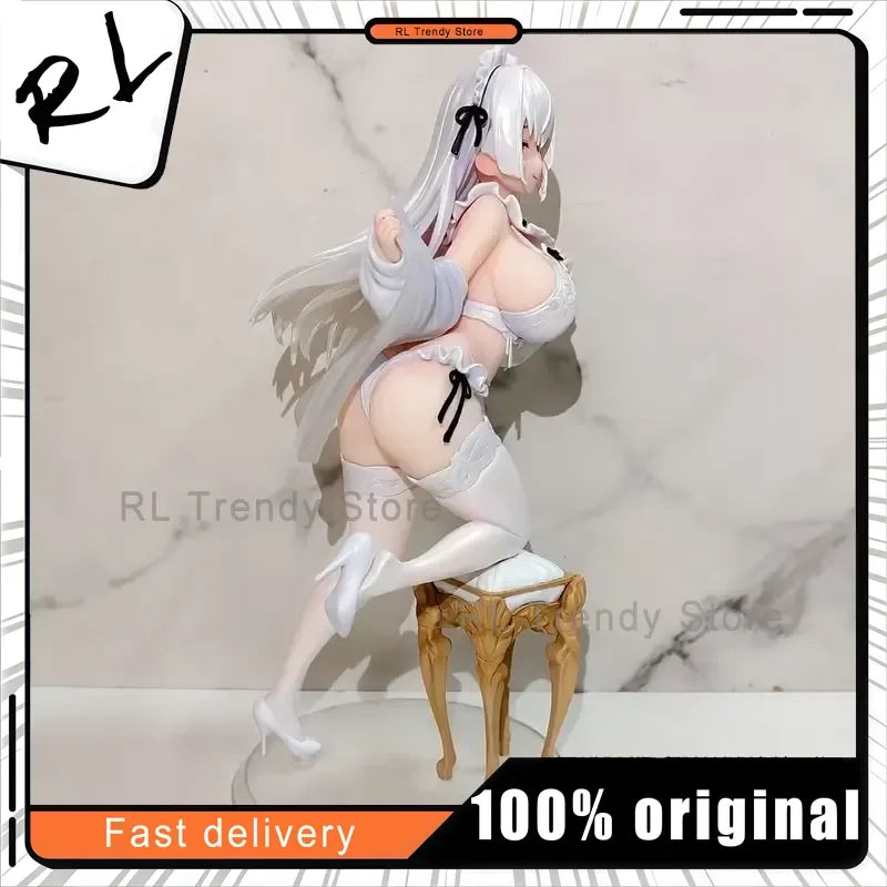 26cm Anime Girl Chair Kneeling Pose Action Figure Model Statue for Desktop Decoration Collectible Robot Toy