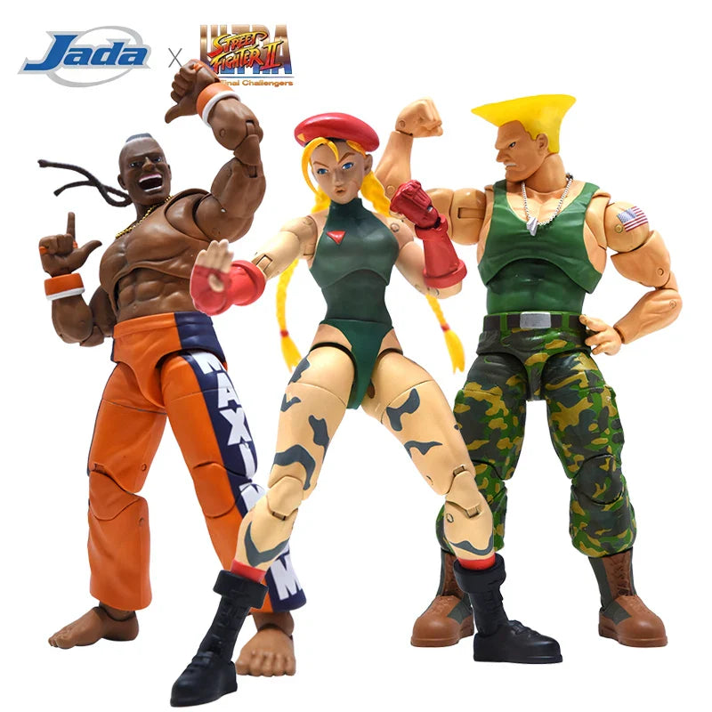 JADA Toys Actionfigur Street Fighter 6" Guile Dee Jay Cammy mit Sichtfensterbox