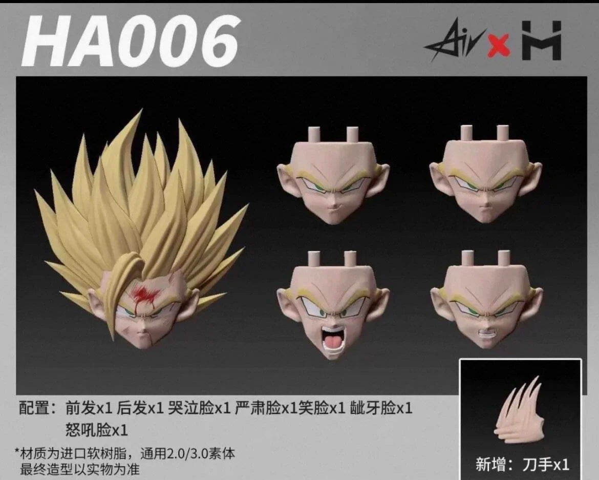 In stock HM&AIR Studio Dragon Ball Super Son Gohan Head Sculpt SSJ2 Action Figure Collectible Anime Figurine Toy Gift