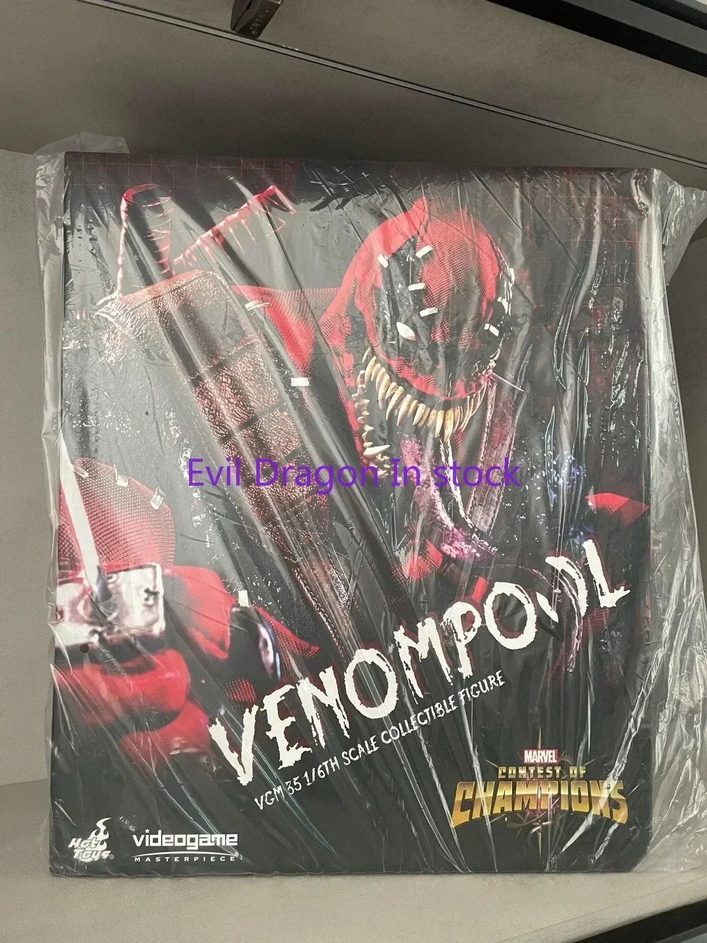 In Stock Original Marvel Venom Pool Action Figure Toy Movie Character Portrait Model 1:6 36.5cm Collectible Gift  Figure Model