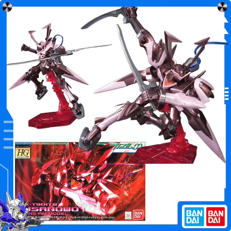 Original Bandai Gundam 00 (Double O) 1/144 HG Susanowo Trans-Am Mode Gloss Injection Version Anime Action Figure Assembly Model
