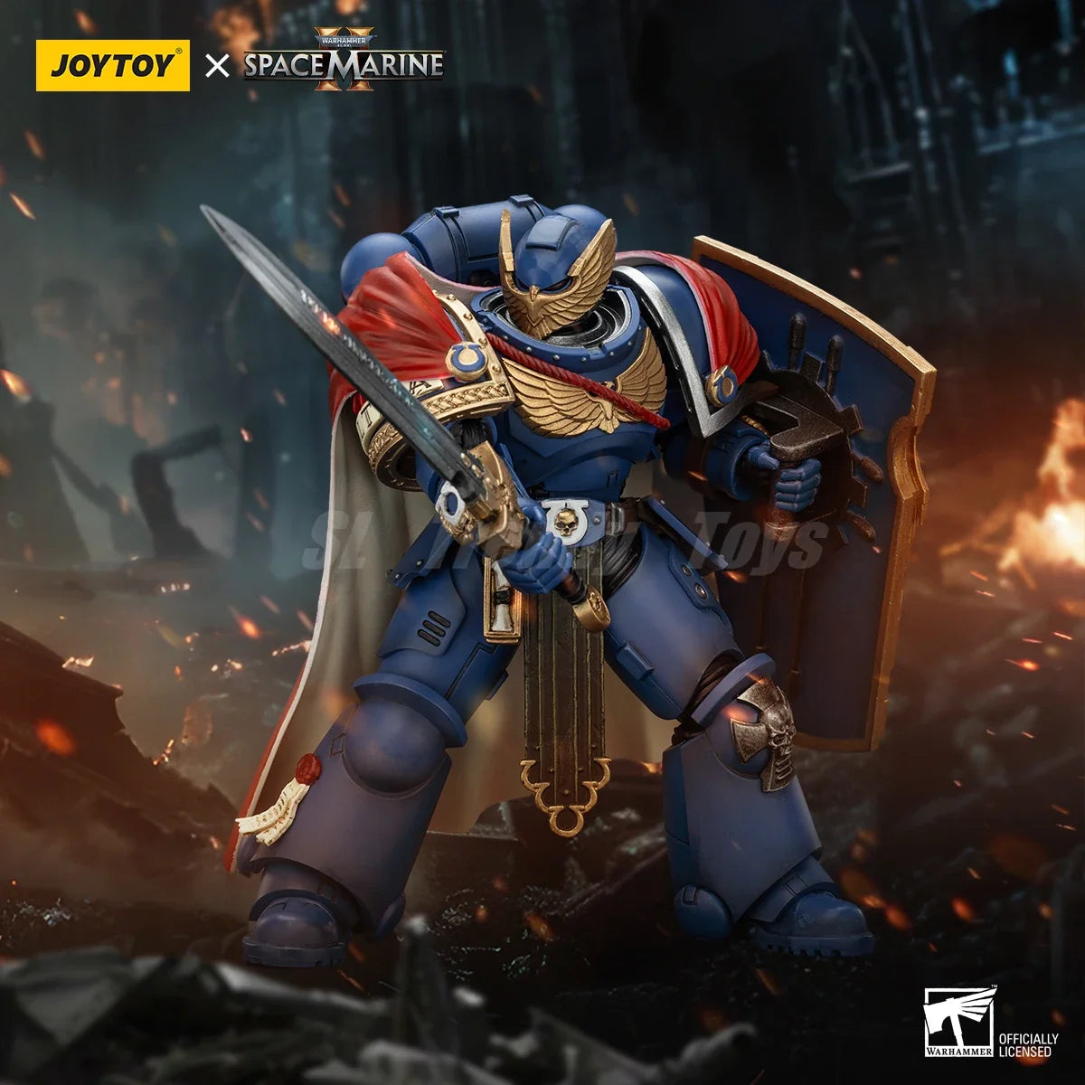 JOYTOY Warhammer 40K 1/18 Action Figure Ultramarines Victrix Honour Guard Storm Shield And Power Sword Toys Model
