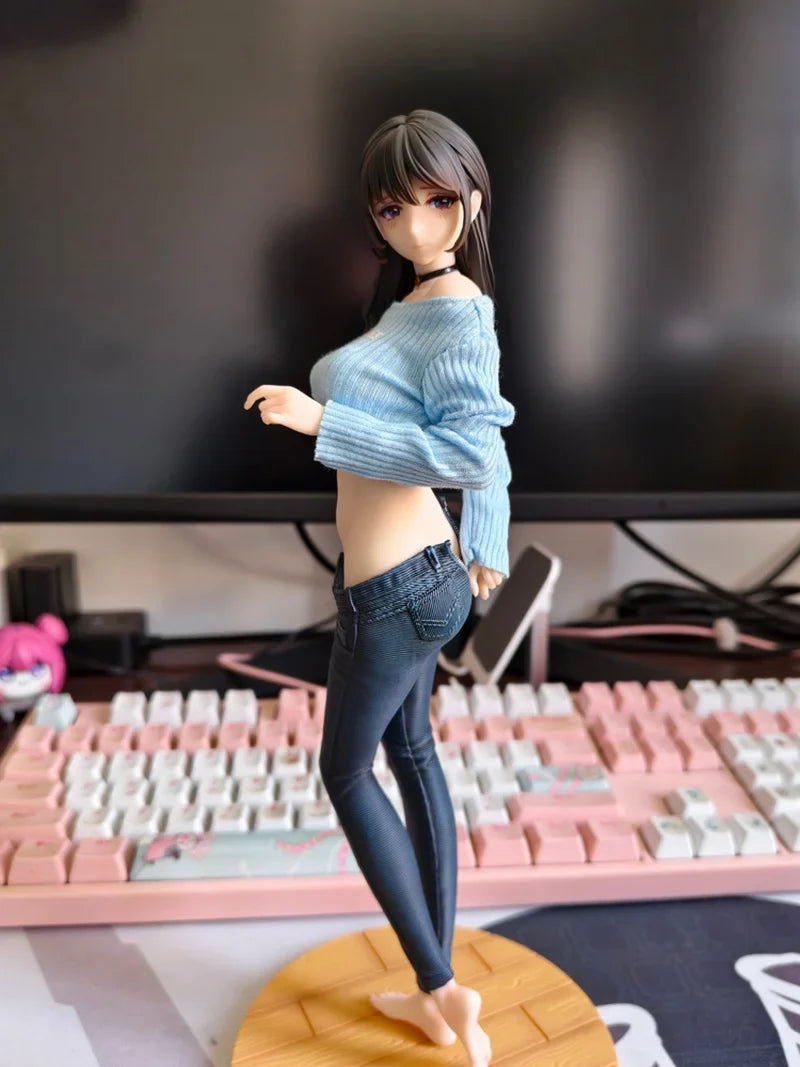 In Stock New 27cm Genuine Hitomio《She Is Real》 Guitar Sister Jeans Series Sexy Anime Figure  Decoration Desktop Collectible Toys