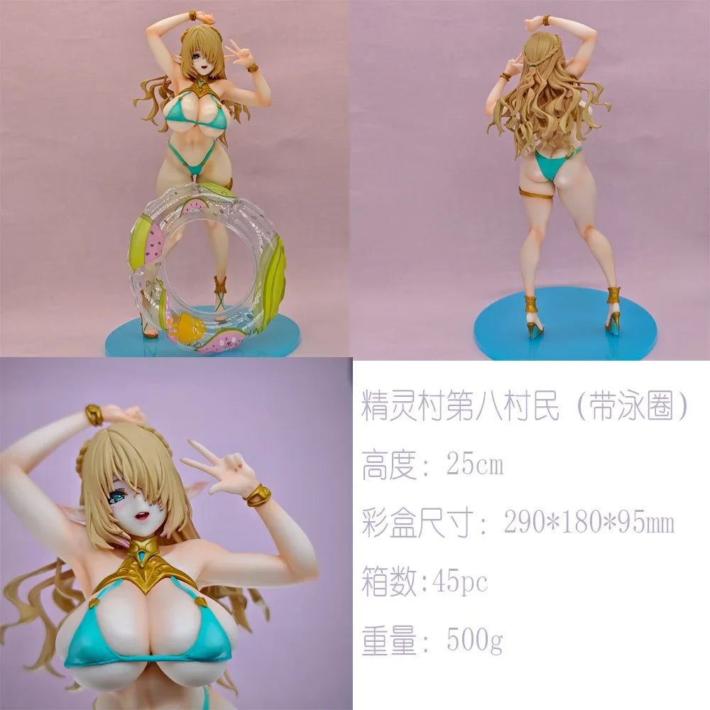 The Eighth Villager Anime Figure Cecil Swimming Circle Figurine The Beautiful Girl Elf Village Statue Model Collection Toys Gift