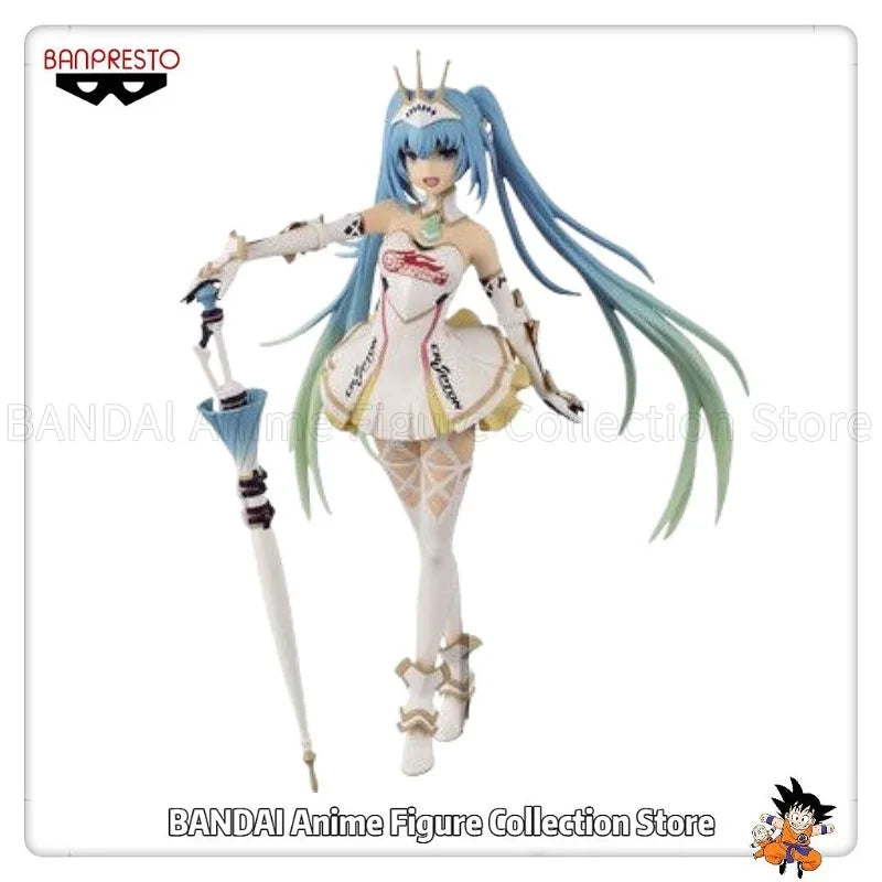 In Stock Original BANPRESTO SQ Hatsune Miku Racing Version 2015 Anime Humanoid Toys Gifts Decoration Collection