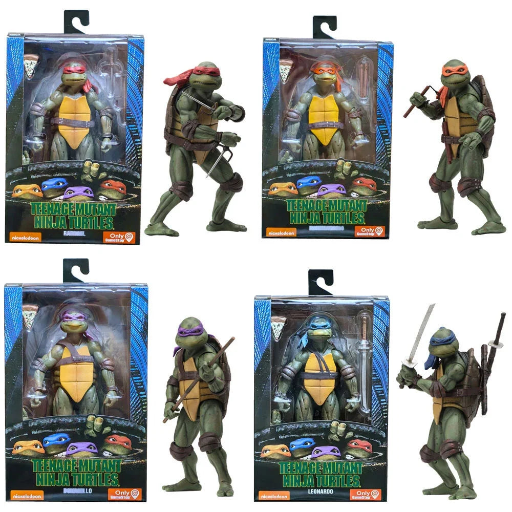 NECA 4Pcs/Set Teenage Mutant Ninja Turtles Leonardo ‌Raphael  Action Figure Film Edition Movies Model Anime Kids For Toy Doll
