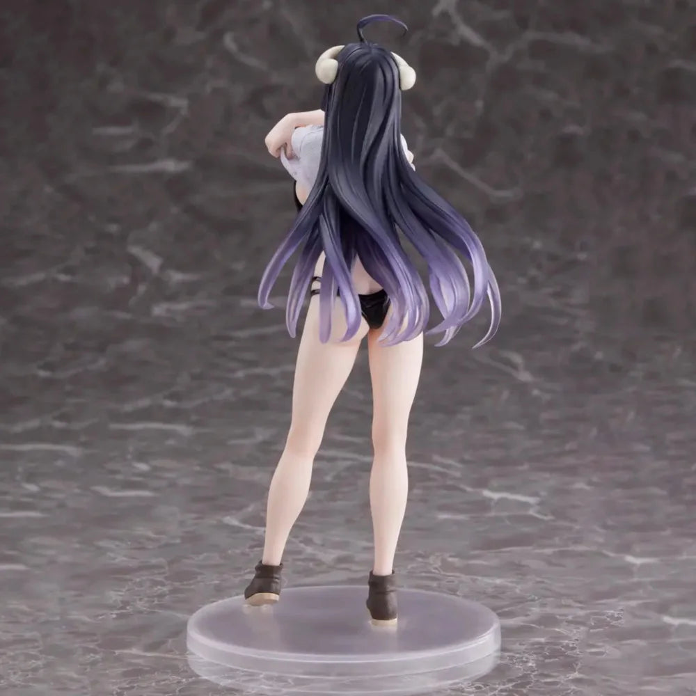 In Stock TAITO Original Genuine Anime Overlord IV Albedo Coreful Figure T-shirt Swimsuit Ver Renewal 18cm Collections Model Toys