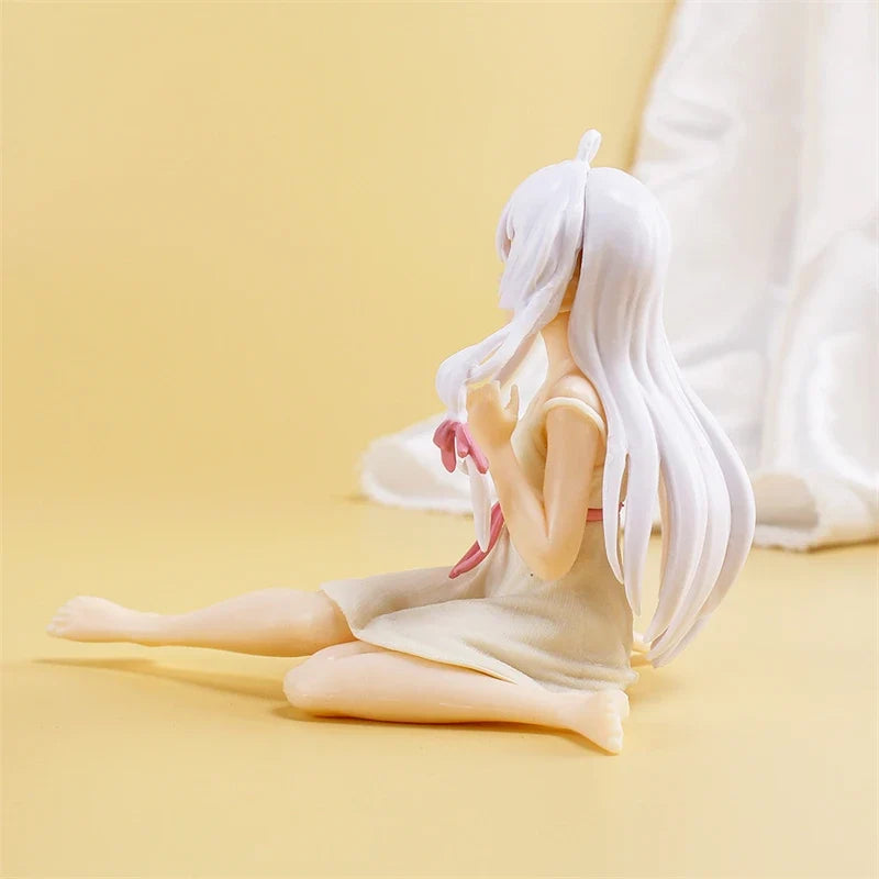 9cm Anime Wandering Witch: The Journey of Elaina Figure Elaina Pajama Sitting Posture Action Figure PVC Model Toys Collection