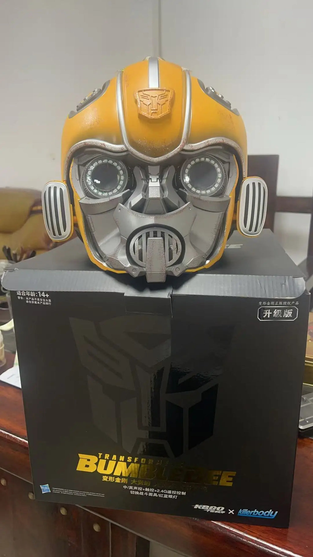 1:1 Helmet In Stock Bumblebee Transformers Genuine Anime Fiugre Wearable Face Changing With Speakers Model Dolls Decor Toy Gift