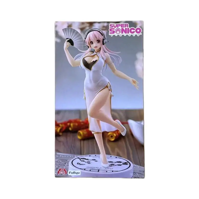 In Stock [Genuine] Original Furyu Super Sonico Trio-Try-It Figure White China Dress PVC Figure Model Collector Figurine Toys