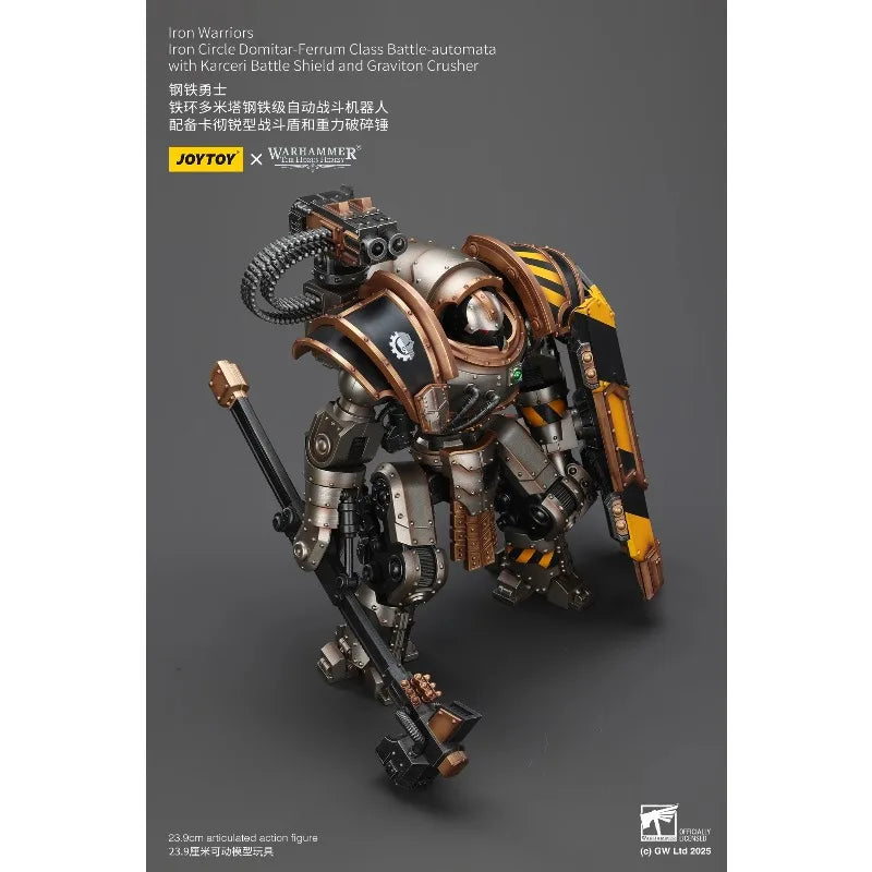 Pre-Order JOYTOY Warhammer40K 1/18 Action Figure Iron Warriors Iron Circle Domitar-Ferrum Class Battle-automata Figures Toys