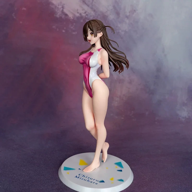 【New】25cm Rent A Girlfriend Qianhe Mizuhara Swimwear Anime Figure Kanojo Okarishimasu Ichinose Action Figure Model Toy Sexy Gift