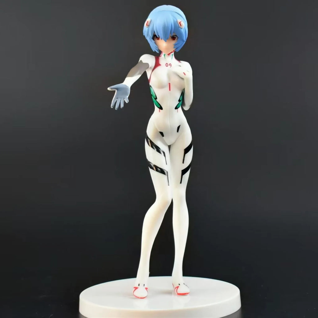 20CM Anime EVA Ayanami Rei Figure Short Hair Battle Suit Dress Up Model Toy Gift Collection Action Figure PVC Gift Boxed