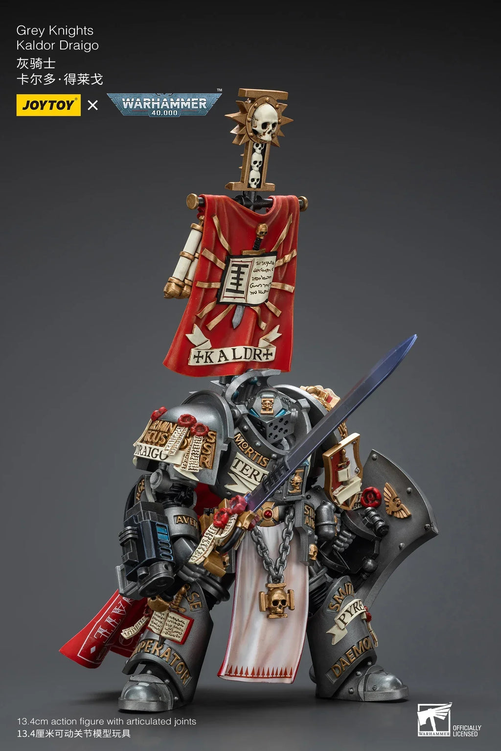 JOYTOY 1/18 Action Figure 40K Grey Knights Kaldor Draigo Re-issue Version Anime Model Toy 100%Original in Stock