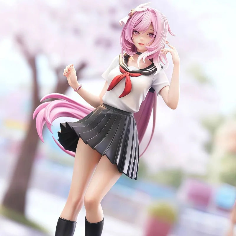 Elysia school uniform standing style cartoon character statue-pink sweetheart design, lovely collection model