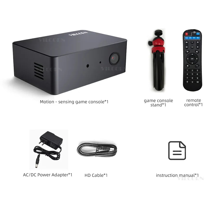 VILCORN AI Motion Sensing Game TV Box Octa-core Processor WiFi Active Play System for Kids & Family Somatosensory Gaming Console