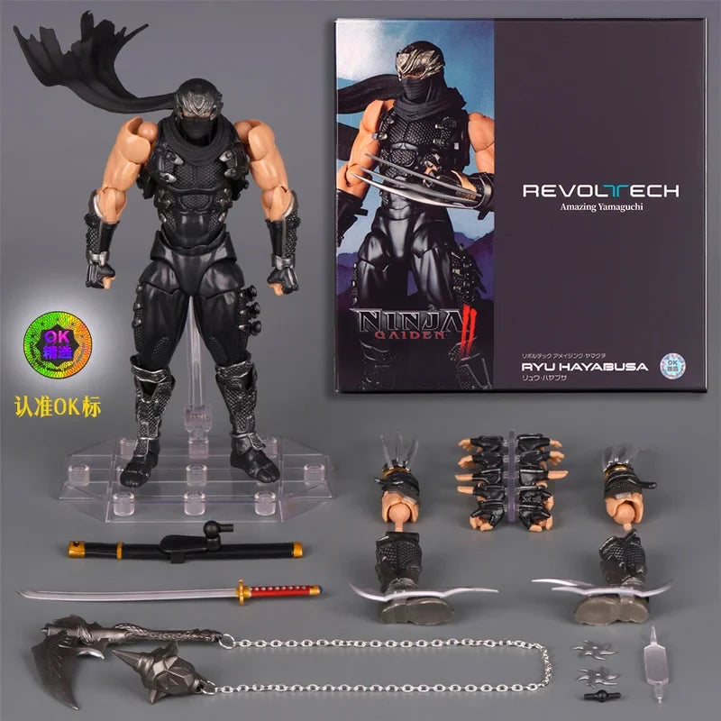 New OK version Kaiyodo Revoltech Yamaguchi Ninja Gaiden Aciton Figure Hayabusa Anime Figure Models Kit Collectible Gifts Custom