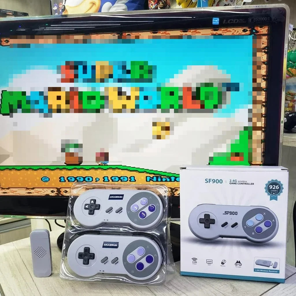 SF900 Retro Game Console Wireless Dual Gamepad Video Gaming Console HD Output 5000 Classical Game Children Gifts