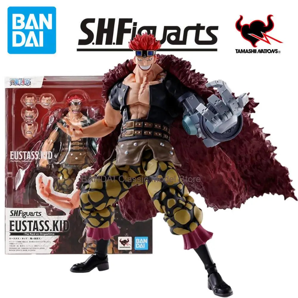 Bandai Original Genuine Figure One Piece Model Kit SHF Eustass.Kid The Raid on onigashima Collection Model Action Figure Toys