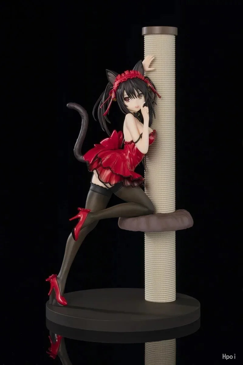 Original in Stock KADOKAWA KDcolle DATE A LIVE Kurumi Tokisaki Red Cat 1/7 Figures Model Toy Gift Collection Ornament