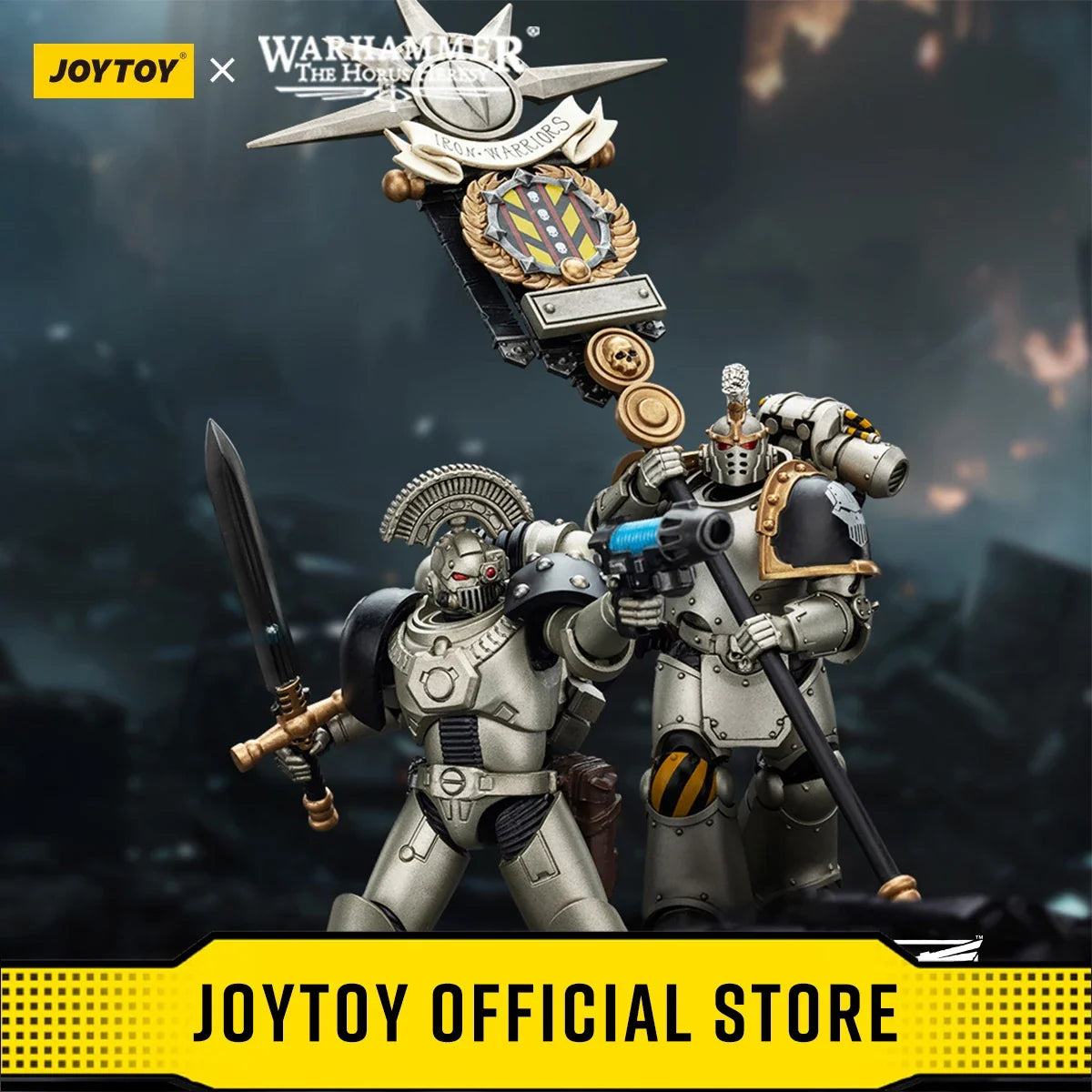 Warhammer The Horus Heresy 1/18 Action Figures Iron Warriors Command Squad Chosen with Legion Standard MKVI Tactical Sergeant