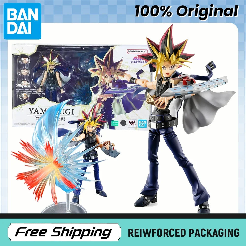 In Stock BANDAI S.H.Figuarts Yami Yugi Yu-Gi-Oh! Duel Monsters Pharaoh Atem Action Figure Model Original Toys Gifts Collecting