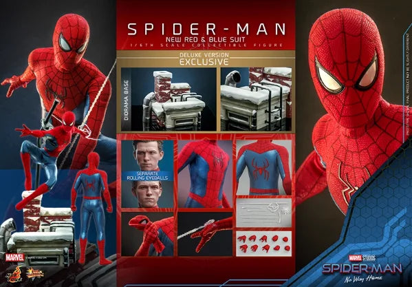 Hot Toys Mms679 Mms680 Mms658 Marvel Spider-Man No Way Home Neuer rot-blauer Anzug Anime-Actionfigur-Sammlung Kindergeschenke