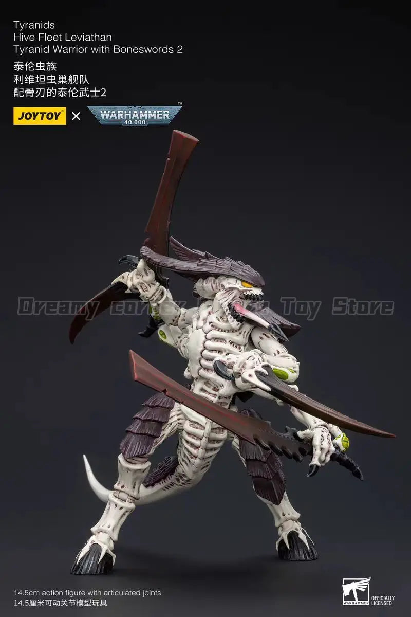【In Stock】JOYTOY Warhammer 40K Tyranids Hive Fleet Leviathan Tyranid Warrior with Boneswords 2 1/18 Action Figure Articulated