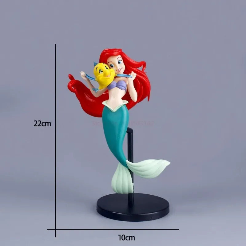 Disney Anime 19cm Little Mermaid Ariel Action Figure Toys Ariel The Princess Collection Room Car Cake Decoration Gift for Kids