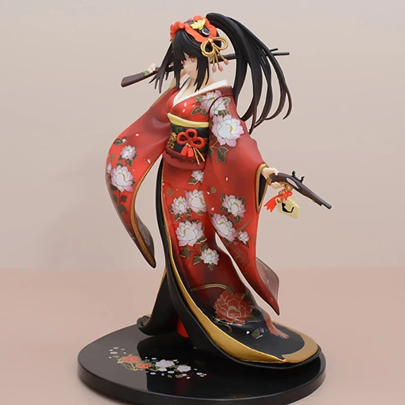 23cm KDcolle Date A Live Anime Girl Figure Kurumi Tokisaki Alluring Kimono Action Figure Kurumi Sexy Girl Figure Adult Model Toy