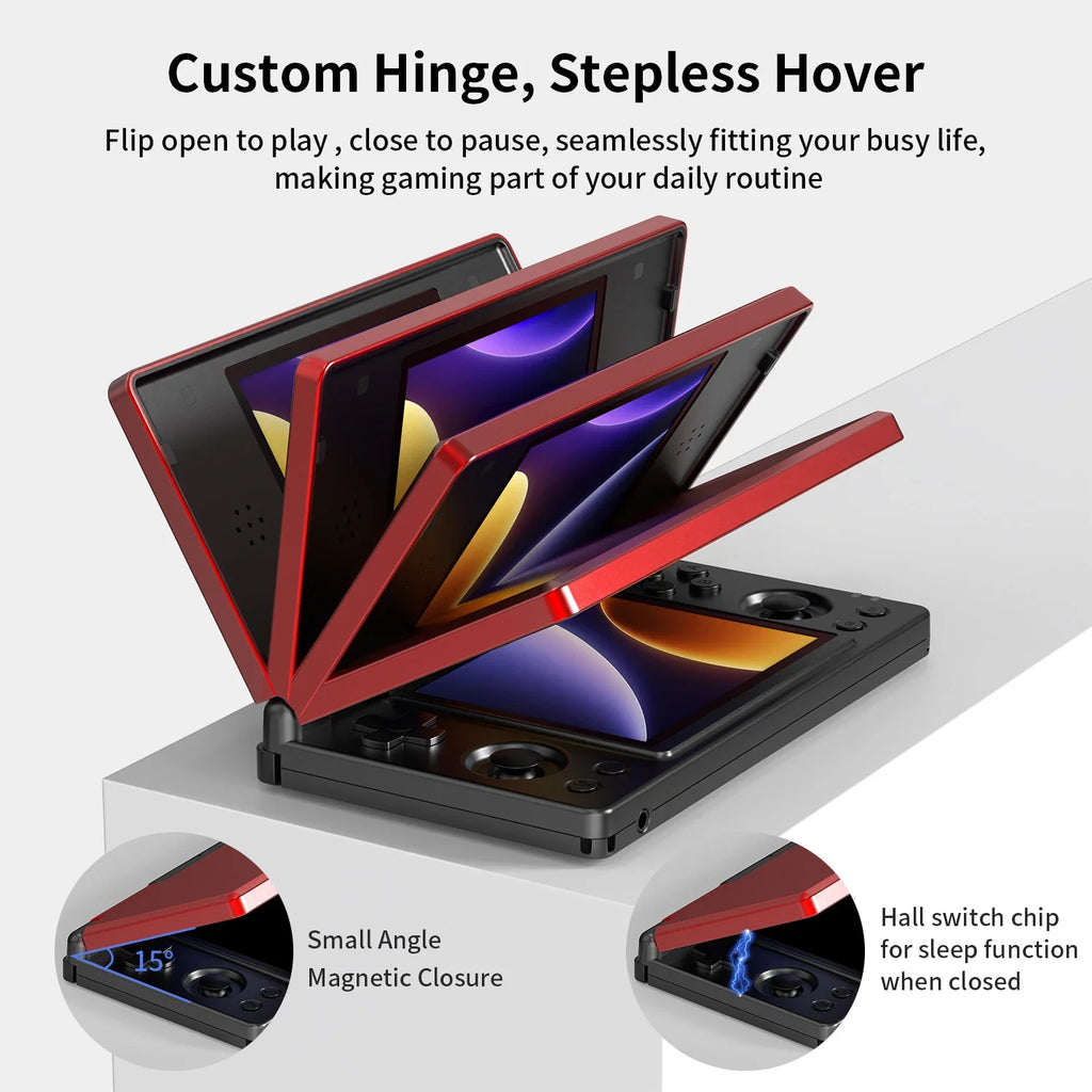 New Anbernic RG DS Handheld Game Console RGDS 4" IPS Dual Screen Android 4000mAh Flip Video Games Player