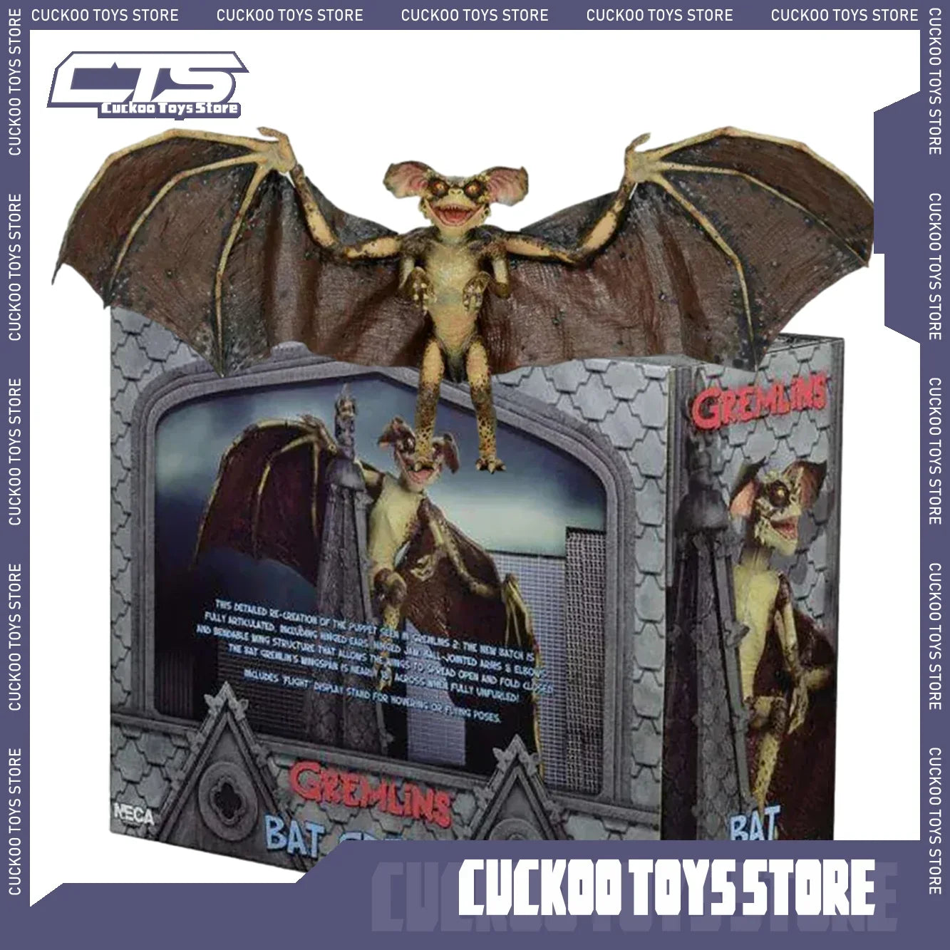 In Stock Neca Gremlins Film Gremlins 2 Alien Bat Gremlin 45cm Wing Action Figure Model Toys Original Collection