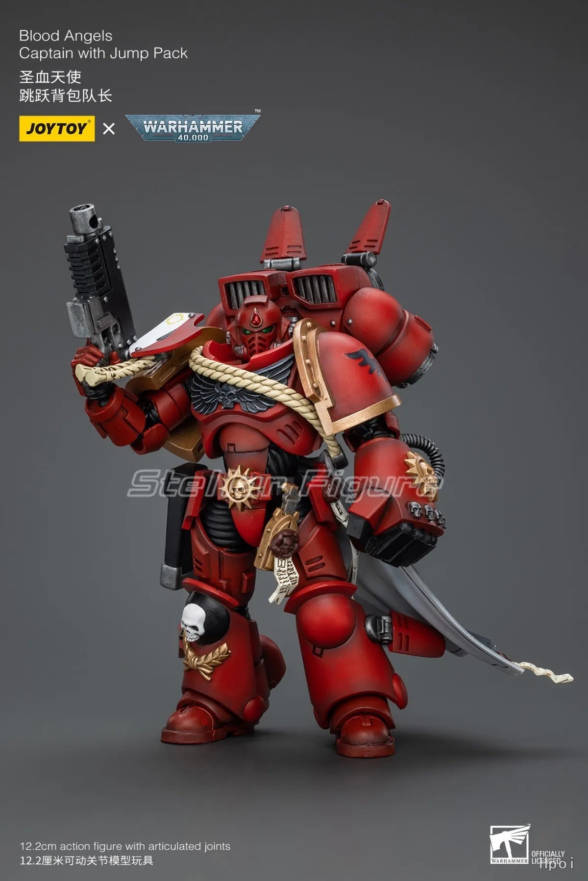 【SF】JOYTOY Warhammer 40K 1/18 Action Figure Blood Angels Captain with Jump Pack Models Anime Toys Gifts