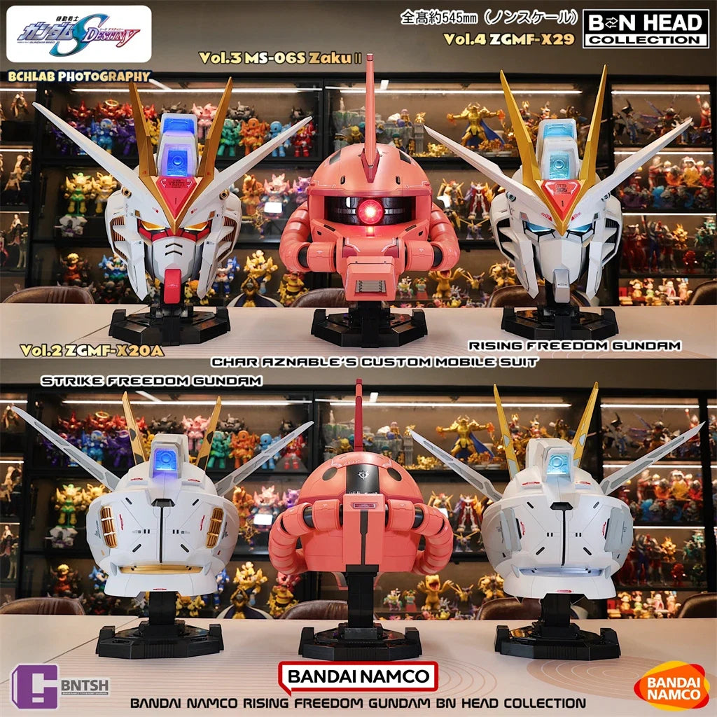 In Stock Bandai Char's Zaku Helmet, BN HEAD Oversized LED Light Up Collectible, Gundam Anime Decor Gift for Men