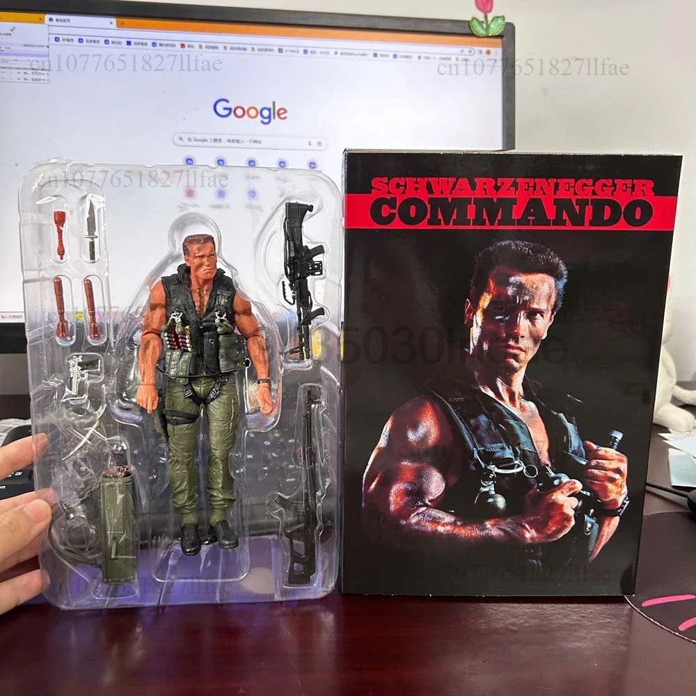 NECA New Terminator T-800 Commando Arnold Schwarzenegger Commando 30th Anniversary John Matrix Action Figure Model Toys Gift