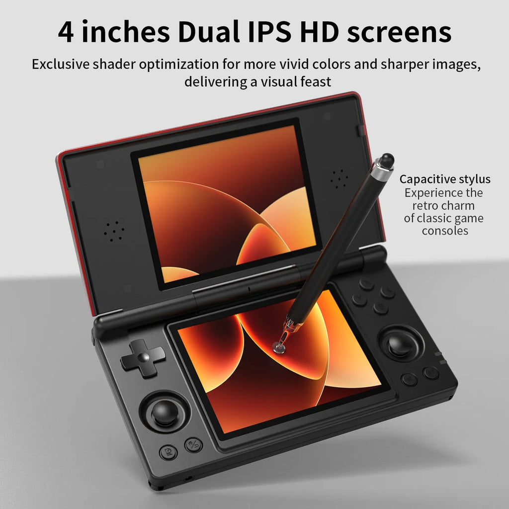 Anbernic RG DS Handheld Game Console 4" IPS Dual Screen Android 4000mAh Flip Video Games Player Supports RixelHK Wifi Streaming