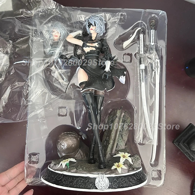 48cm NieR:Automata 2B YoRHa Sexy Anime Figure 2b No.2 Type A Type B Figure 33cm Two Head Figurine Action Figure Adult Model Toys