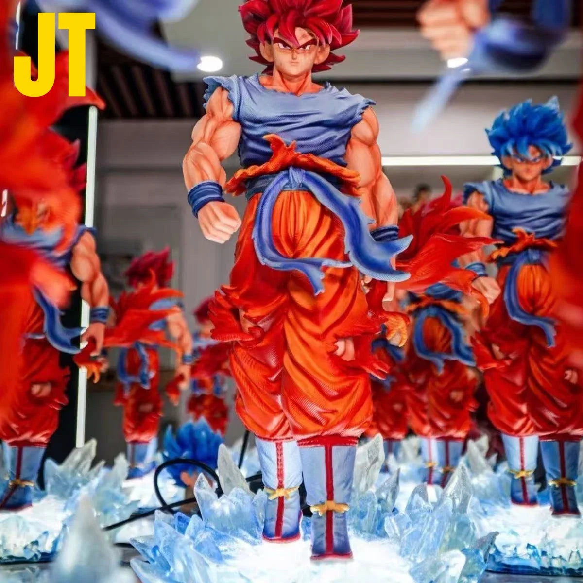 Jt Statue Dragon Ball Z Son Goku Figure Goku Blue Jt Led Base Super Saiyan Action Figures Collection Model Toys Gift