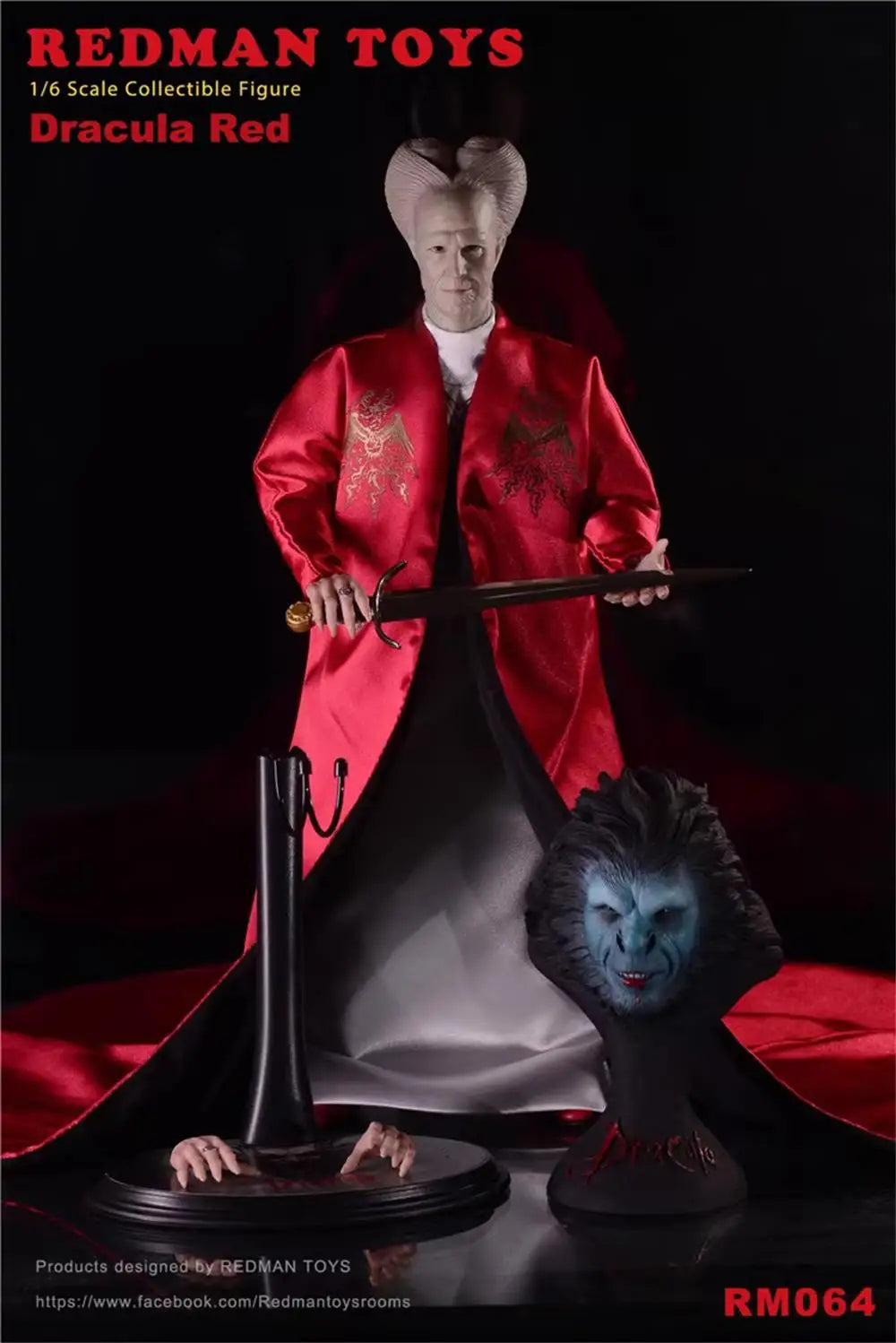 1/6 REDMAN TOYS RM064 Der Vampir ROTE Version Komplettes Set Bewegliche Actionfigur Spielzeugmodell ca. 30cm Für Fans zum Sammeln