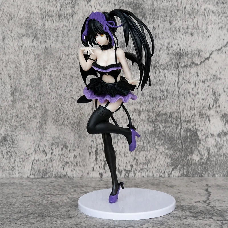 Cute Anime Tokisaki Kurumi Purple Nightmare Ver. PVC Action Figure Game Statue Collection Model Kids Toys Doll Gifts 21cm