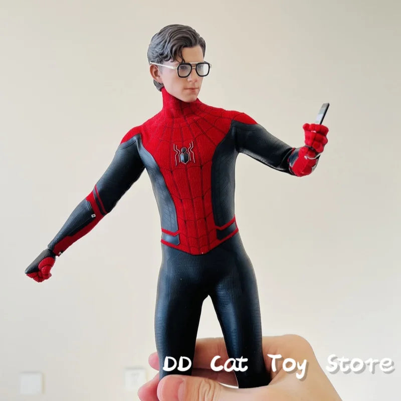 Original Hottoys HT 1/6 MMS542 Spider Man Figure Spiderman Far From Home Red And Black Upgrade Suit Action Figure Customized