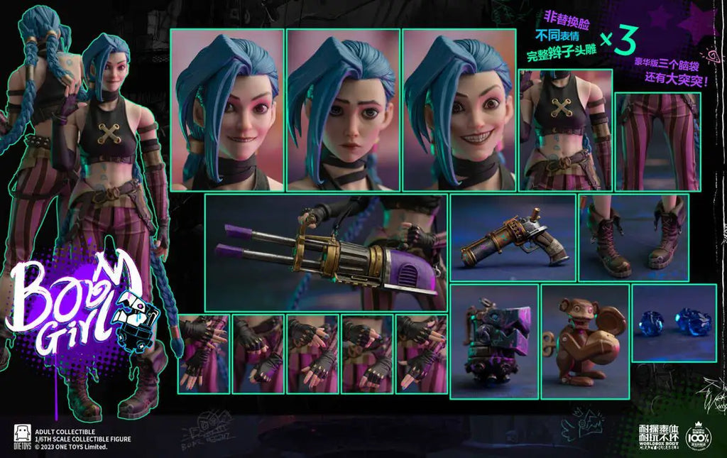 Auf Lager Original Onetoys Boom Girl Arcane Jinx 1/6 Scale Actionfigur Deluxe Edition OT021 12 Zoll Komplettset Modell Spielzeug