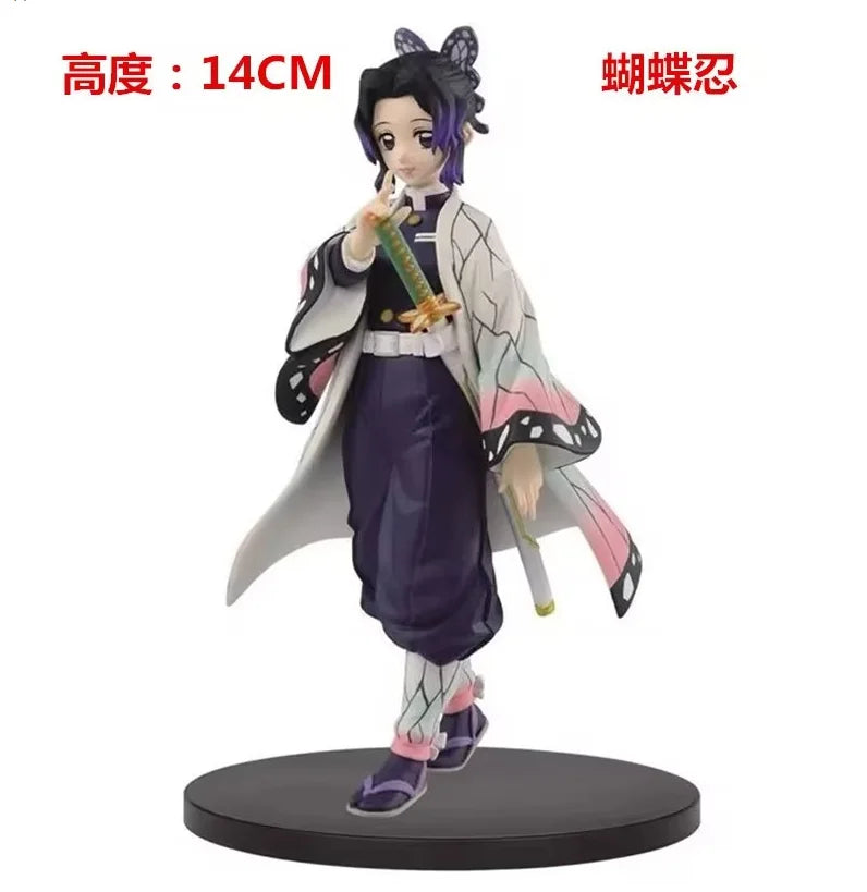 14CM Shinobu Kocho Figure Demon Slayer: Kimetsu No Yaiba Anime Cute Tabletop Decoration Model Toy Gift Collection Ornaments PVC