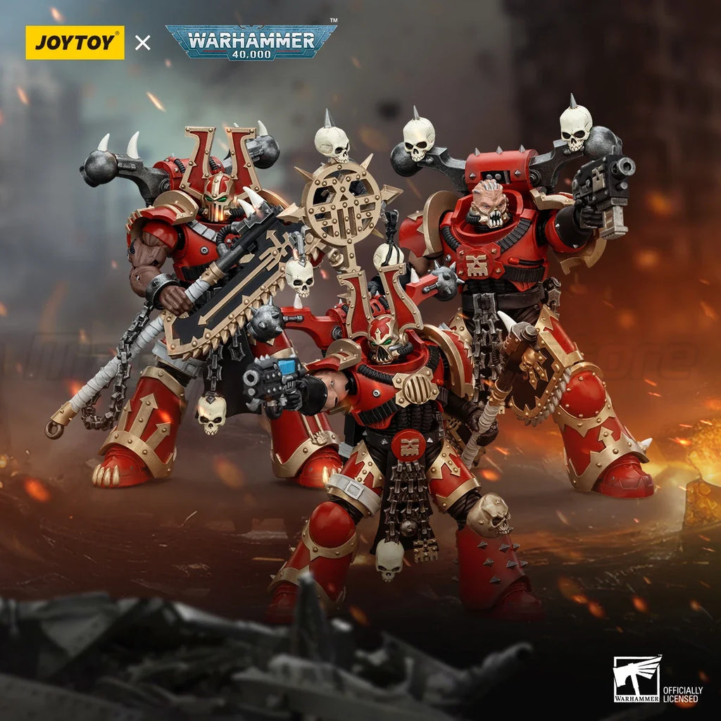 【MT】JOYTOY Warhammer 40K World Eaters Khorne Berzerker 3PCS Anime Toy Model 1/18 Action Figure